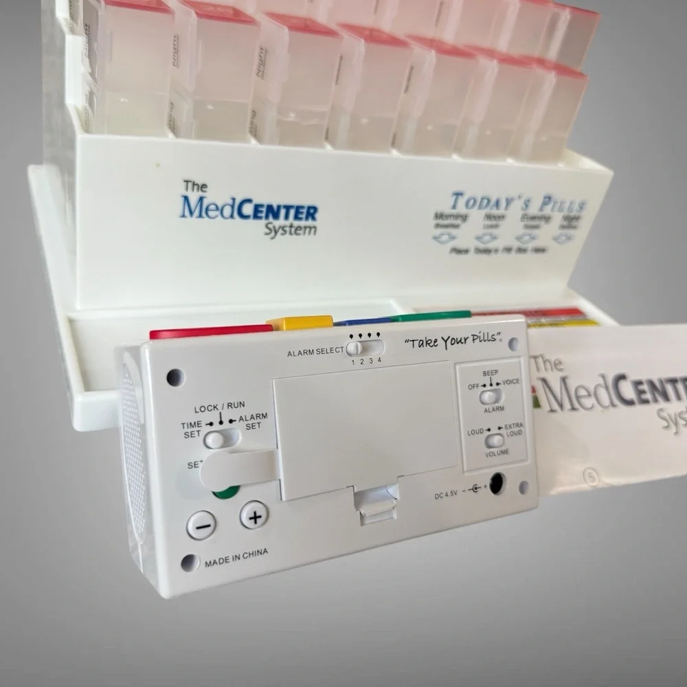 Pill Organizer System with Talking Alarm Clock reminder 4 Times a Day 31 Day NEW - Picture 13 of 15